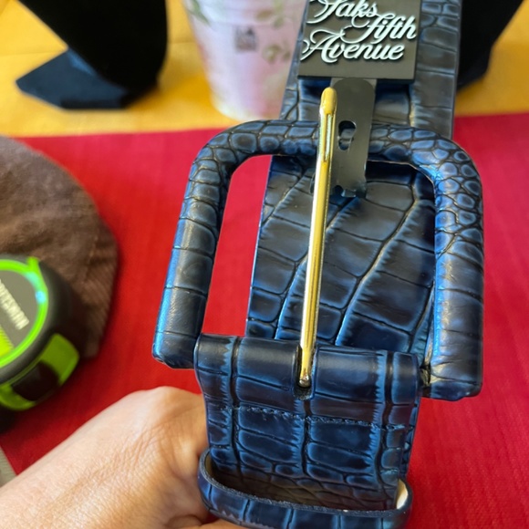 🐊GORGEOUS W KLEINBERG CROCODILE EMBOSSED BLUE BELT IN BLUE SIZE MEDIUM🐊 - Picture 12 of 12